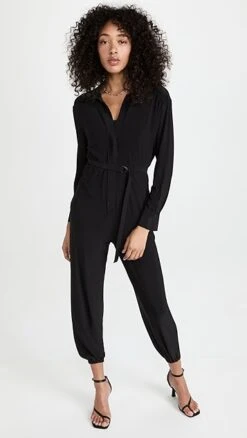 Norma Kamali Shirt Jog Jumpsuit