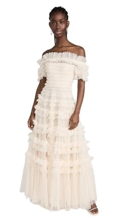 Needle & Thread Lisette Ruffle Off Shoulder Gown -Denim Diva Shop nthre3029112984 1673275120345 2 0. UX357 QL90
