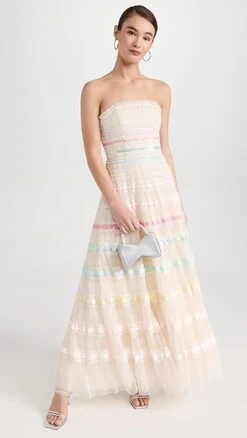 Needle & Thread Rainbow Strapless Gown -Denim Diva Shop nthre3029314b1f 1678123815986 2 0. UX357 QL90