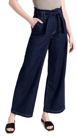 PAIGE Harper Jeans With Flutter Waistband + Self Belt -Denim Diva Shop pdeni4158524364 1679408887844 2 0. UX357 QL90