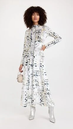 3.1 Phillip Lim Kaleidoscope Crushed Velvet Flare Dress -Denim Diva Shop phlii245481ed34 1668468349380 2 0. UX357 QL90