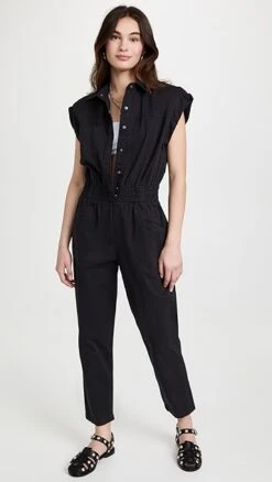 Pistola Denim Rosie Shoulder Padded Jumpsuit -Denim Diva Shop pisto3012513525 1648230475697 2 0. UX357 QL90
