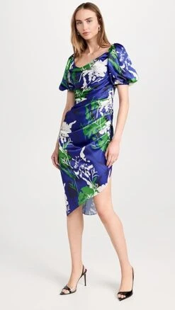 Prabal Gurung Cowl Neck Side Ruched Dress