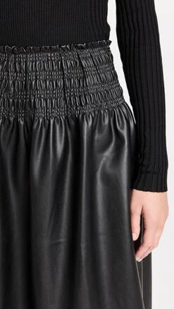 Proenza Schouler White Label Faux Leather Smocked Skirt -Denim Diva Shop pswll302831cd2d 1659710748531 2 0. UX357 QL90