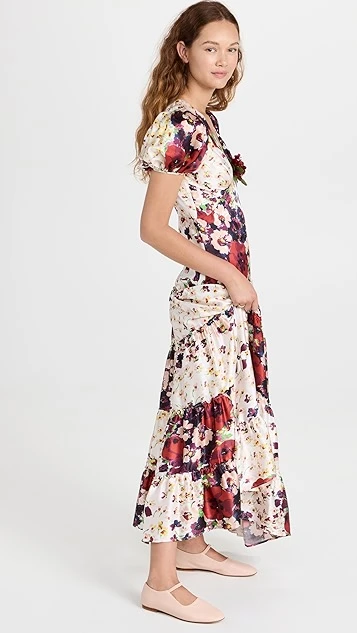 Rodarte Purple And Mauve Floral Dress 5 Rodarte Purple And Mauve Floral Dress - Image 3