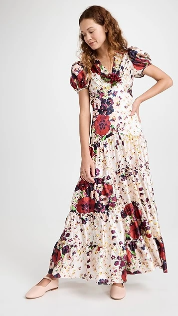 Rodarte Purple And Mauve Floral Dress 6 Rodarte Purple And Mauve Floral Dress - Image 4