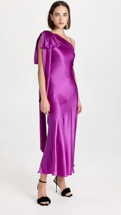 Rodarte One Shoulder Dress With Bow Detail
