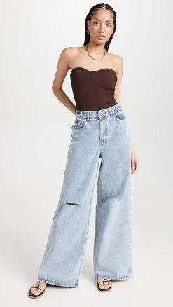 ROKH Knee Cutout Denim Jeans