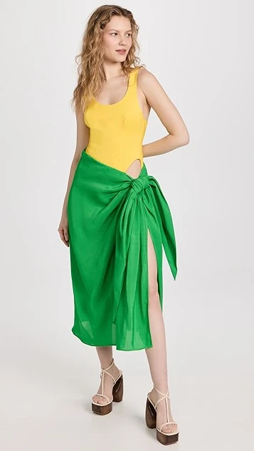 Rosie Assoulin Bodysuit Sarong Dress 7 Rosie Assoulin Bodysuit Sarong Dress - Image 5