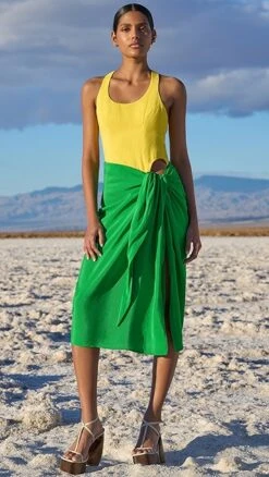 Rosie Assoulin Bodysuit Sarong Dress