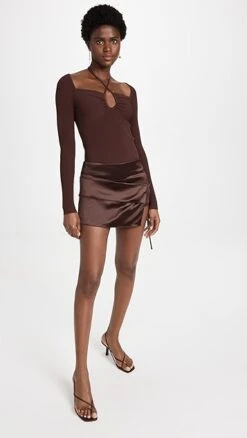 Supriya Lele Stretch Satin Nic Micro Mini Skirt -Denim Diva Shop slele3000111141 1665343759678 2 0. UX357 QL90