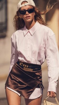 Supriya Lele Stretch Satin Nic Micro Mini Skirt