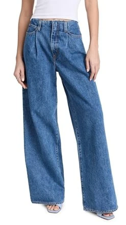 SLVRLAKE Taylor Wide Pleated Jeans -Denim Diva Shop slvrl301741d72a 1675808973400 2 0. UX357 QL90