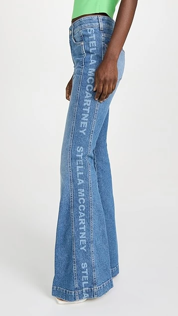 Stella McCartney Salt & Pepper Logo 70's Flare Jeans 5 Stella McCartney Salt & Pepper Logo 70's Flare Jeans - Image 3