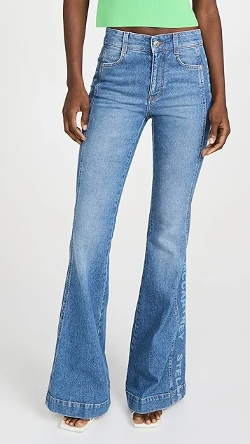 Stella McCartney Salt & Pepper Logo 70's Flare Jeans 9 Stella McCartney Salt & Pepper Logo 70's Flare Jeans - Image 7