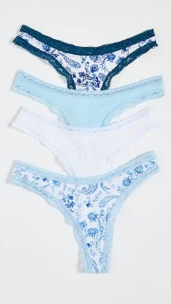 Stripe & Stare Spring Paisley Thong Four Pack