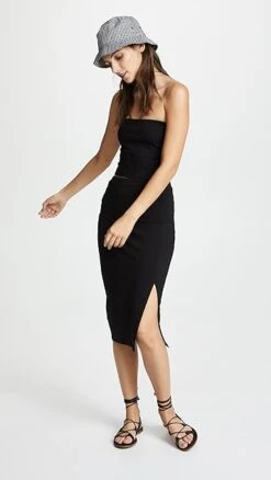 Susana Monaco High Waist Slit Skirt -Denim Diva Shop susan405981071b q4 2 0. UX357 QL90