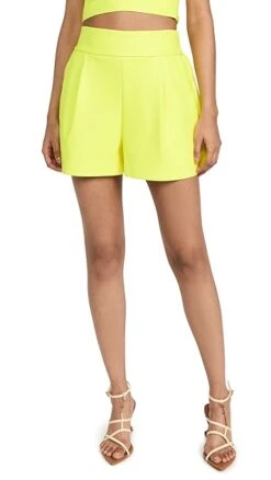 Susana Monaco Faux Leather Pleated Shorts -Denim Diva Shop susan4098023646 1682956099006 2 0. UX357 QL90