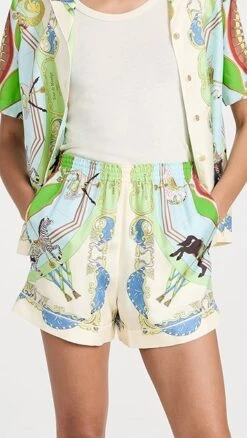 Tory Burch Printed Silk Shorts