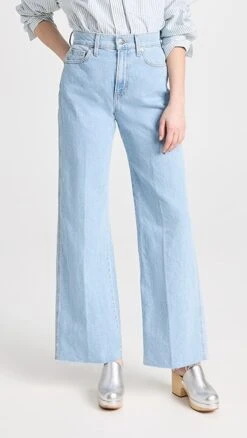 Veronica Beard Jean Taylor High Rise Wide Leg Jeans