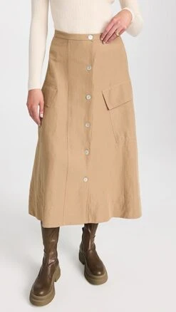 Vince Utility Button Down Skirt