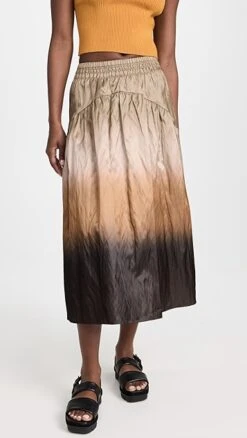 Vince Dip Dye Smocked Skirt