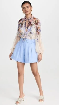 Zimmermann Tama Pleated Shorts -Denim Diva Shop zimme4275511542 1677795671585 2 0. UX357 QL90