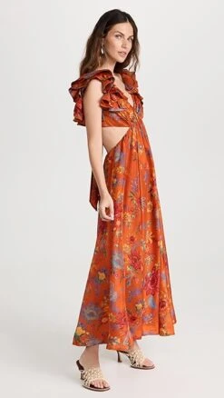 Zimmermann Ginger Frill Midi Dress -Denim Diva Shop zimme4283917514 1683063202349 2 0. UX357 QL90