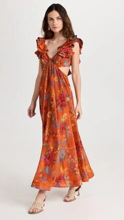 Zimmermann Ginger Frill Midi Dress -Denim Diva Shop zimme4283917514 1683063203736 2 0. UX357 QL90