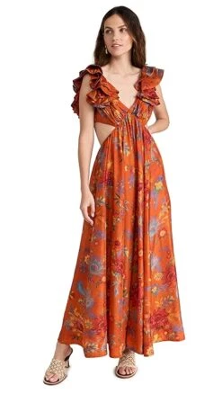 Zimmermann Ginger Frill Midi Dress -Denim Diva Shop zimme4283917514 1683063203742 2 0. UX357 QL90