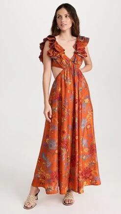 Zimmermann Ginger Frill Midi Dress -Denim Diva Shop zimme4283917514 1683063203947 2 0. UX357 QL90